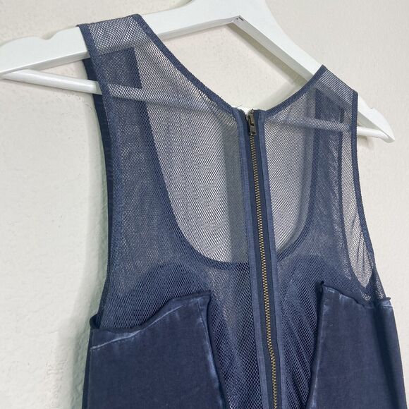 Free People New Times Ice Ice Baby Blue Gray Beaded Mesh Dress Sz S - Picture 8 of 9